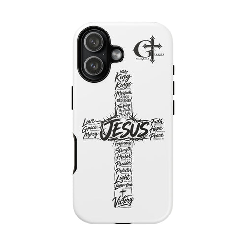 Christian Cross Phone Case — 'Jesus' Typography Faith iPhone Case