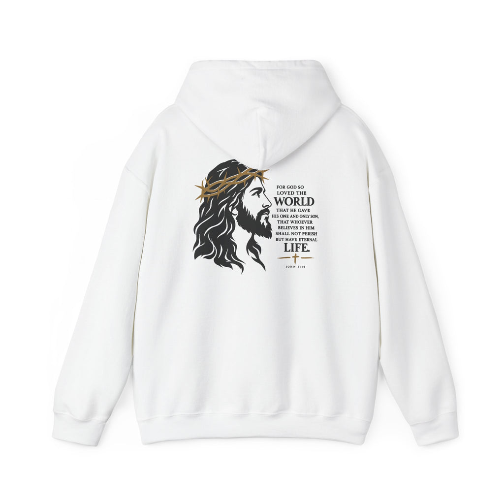 Christian Jesus Hoodie — "For God So Loved the World" Inspirational Religious Sweatshirt
