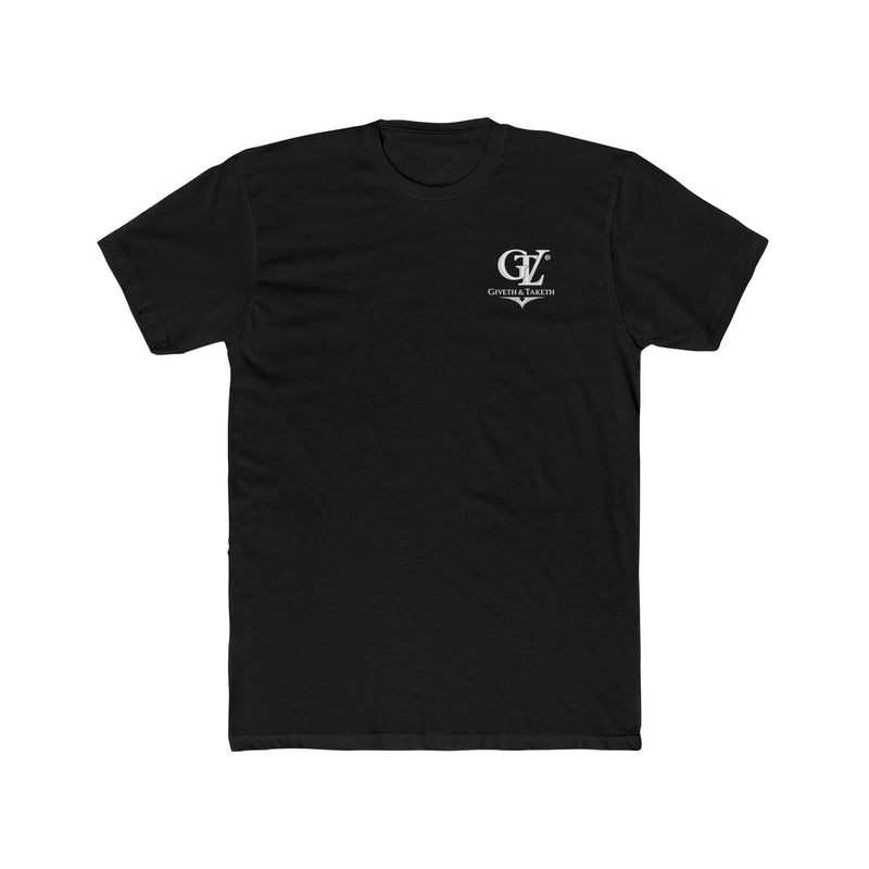 Giveth & Taketh Fitted Logo Tee — Black Crewneck T-Shirt