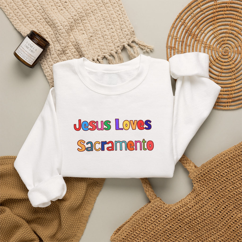 Jesus Loves Sacramento Crewneck Sweatshirt