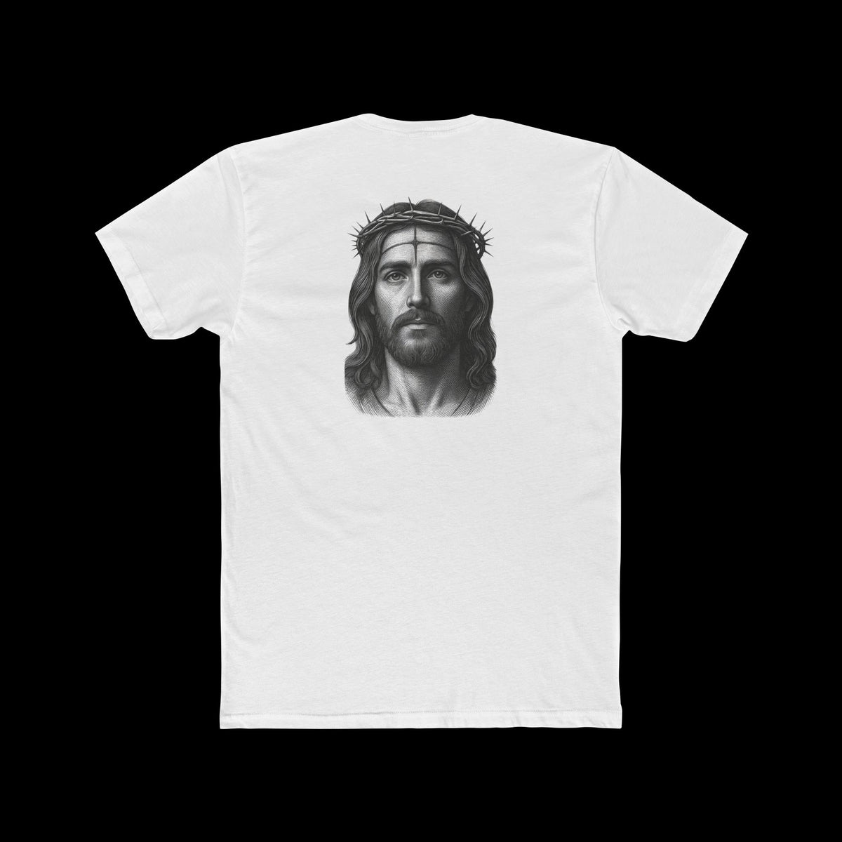 Jesus Portrait T-Shirt — Crown of Thorns Graphic Religious Tee