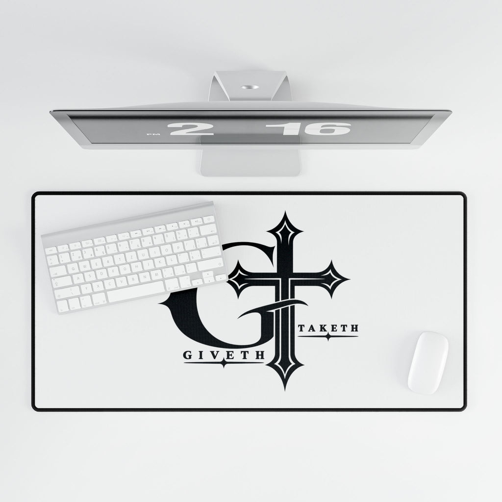 Giveth Taketh Gothic Cross Desk Mat — Large Gaming/Work Mousepad