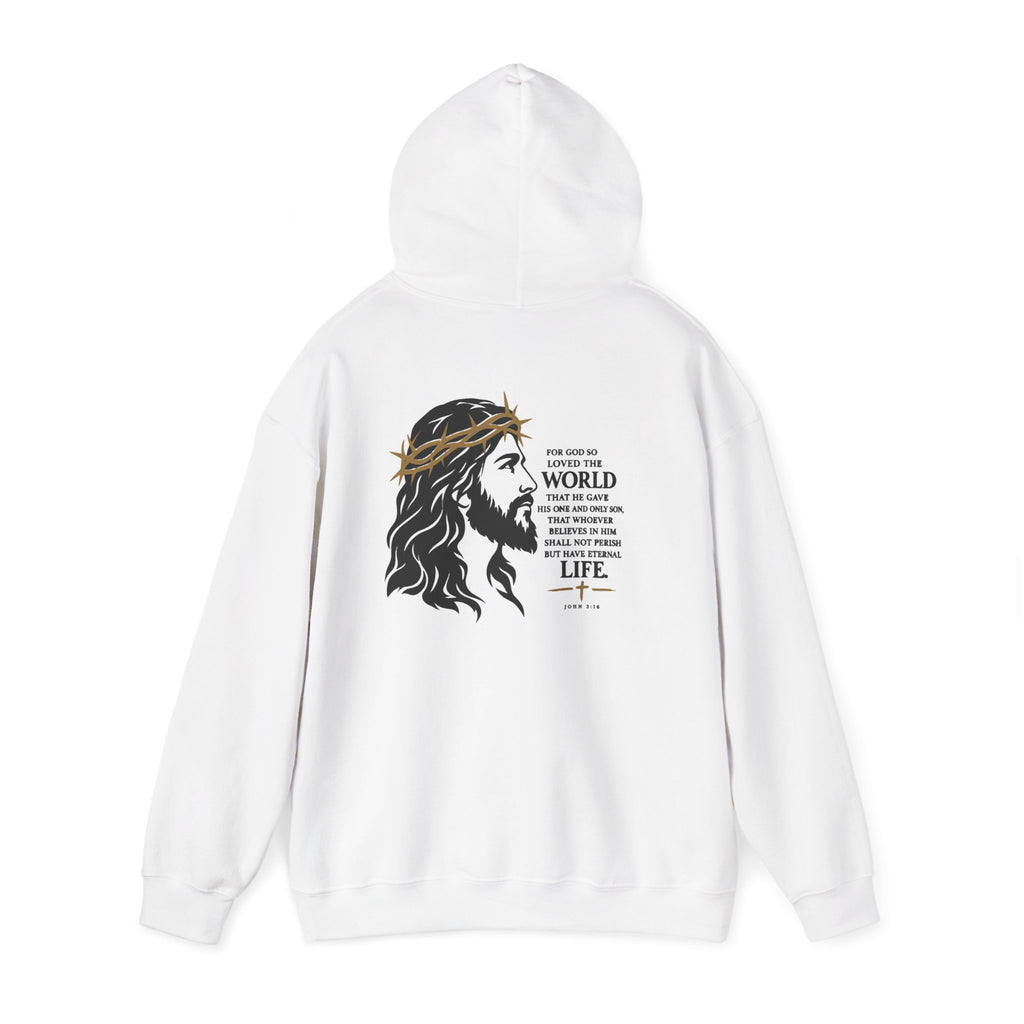 Christian Jesus Hoodie — "For God So Loved the World" Inspirational Religious Sweatshirt